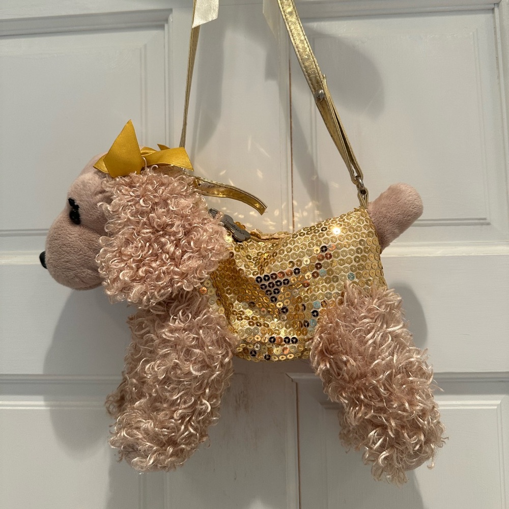 Gold Sequin Poodle Purse